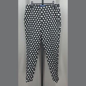 NEW Talbots Pants Womens 6 black white polka dot rsvp preppy trouser